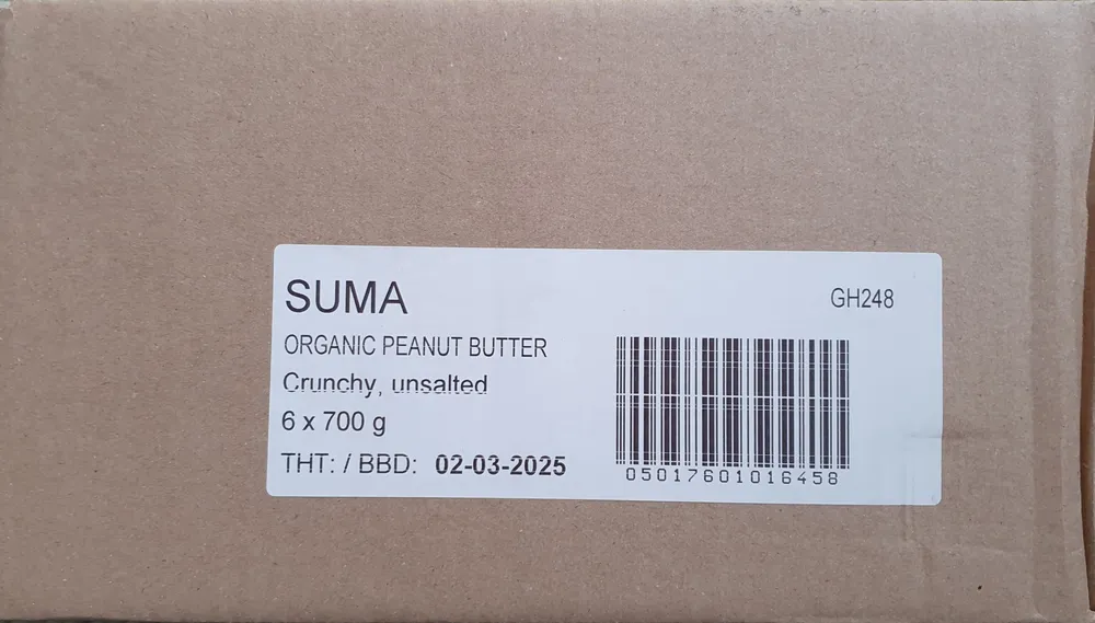 Organic Peanut Butter Crunchy, Unsalted