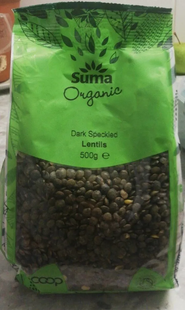 Dark speckled lentils