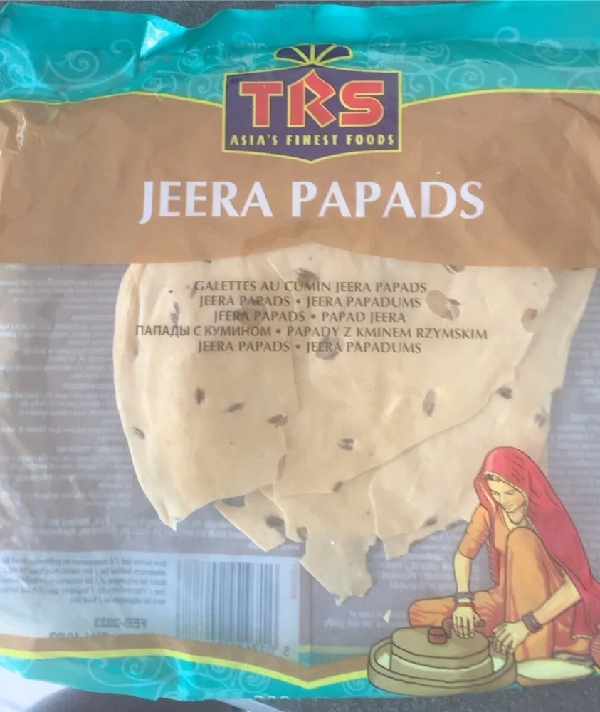 galettes au cumin Jeera Papadums