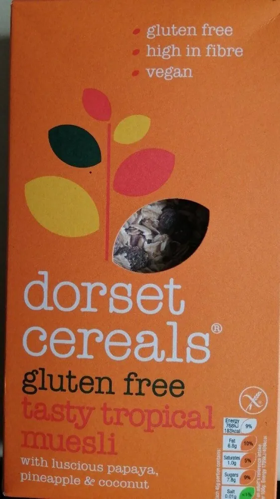 Dorset cereals gluten free tasty tropical muesli