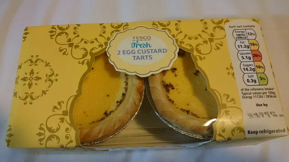 Tesco Egg Custard Tarts 2 Pack