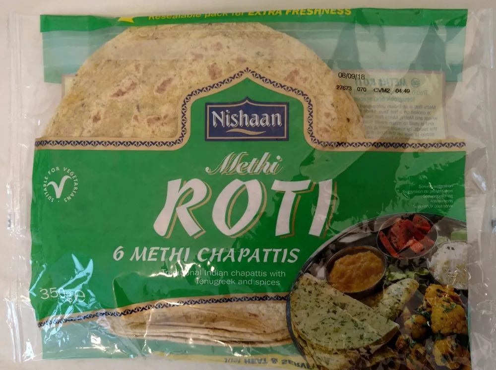 Methi Roti 6 Chapattis