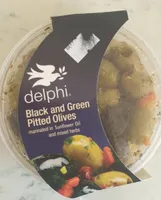 Black and green pitted olives
