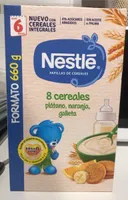8 cereales plátano, naranja, galleta