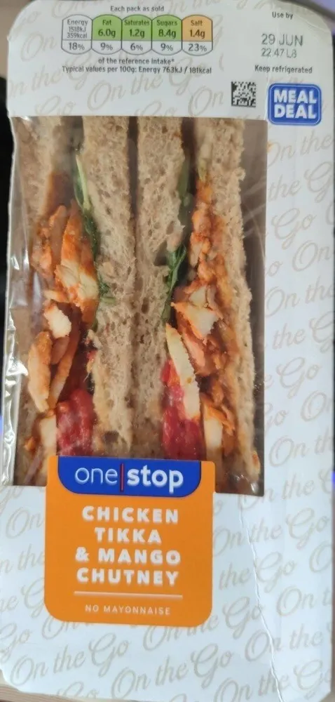 Chicken Tikka and Mango Chutney Sandwich