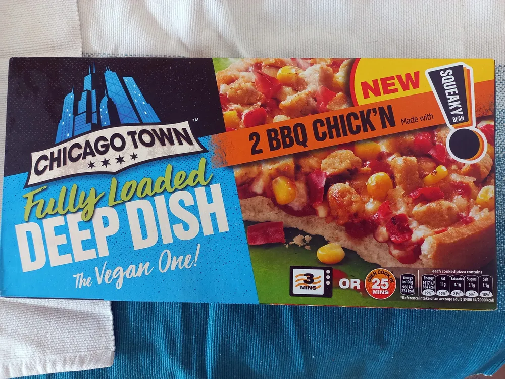 Fully loaded deep dish BBQ chick'n