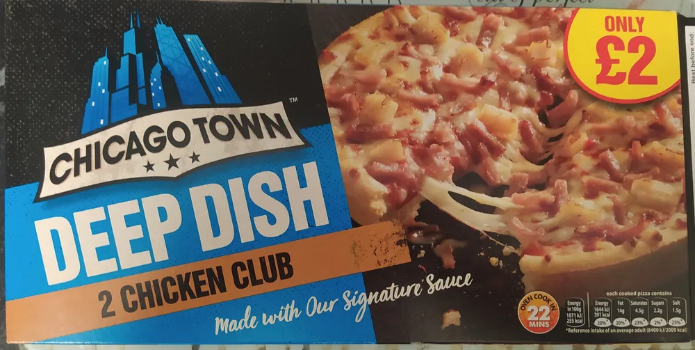 Chicken Club Deep Dish Pizzas