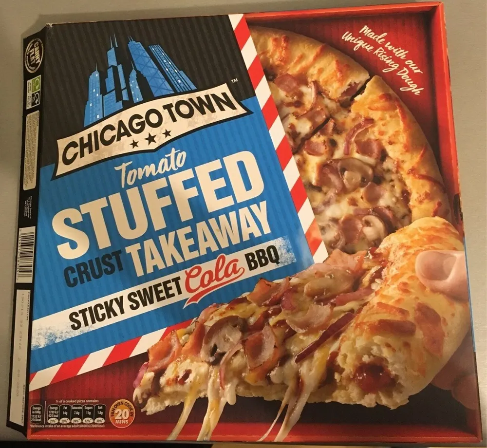 Tomato stuffed crust takeaway sticky sweet cola BBQ