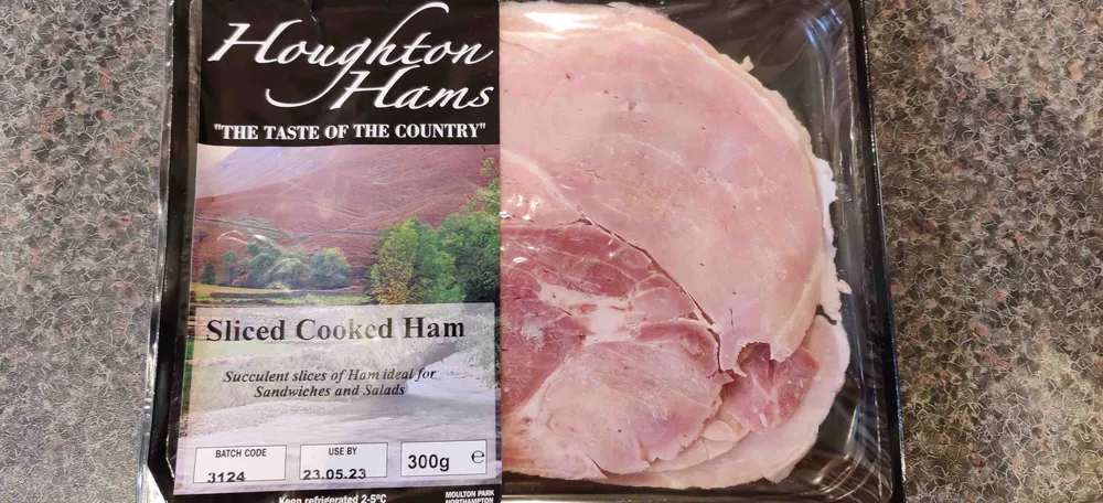 Sliced cooked ham