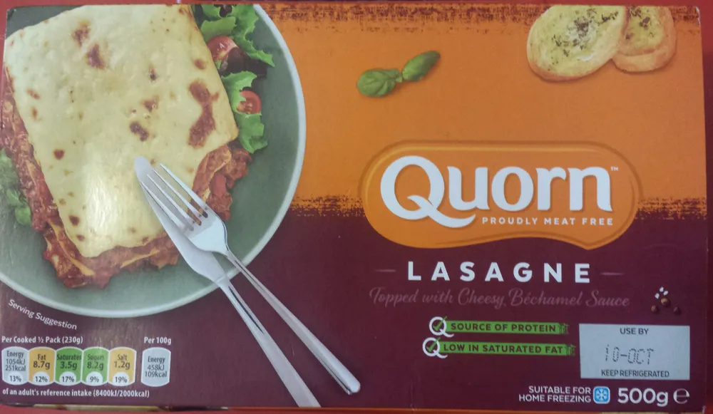 Lasagne topped with creamy bechamel sauce