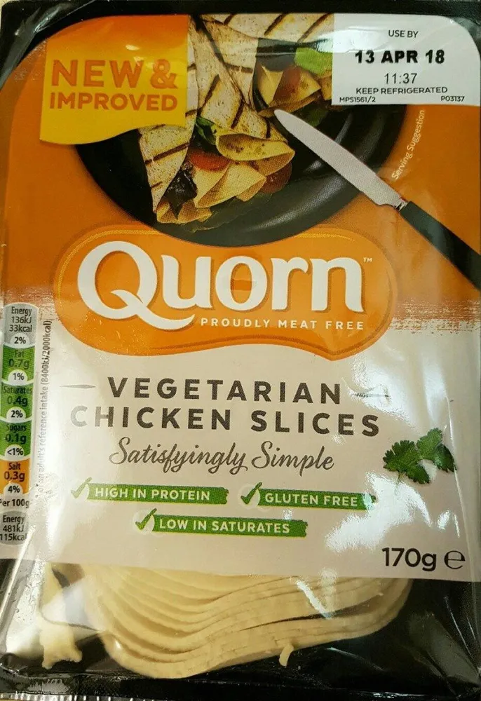 Vegetarian chicken slices