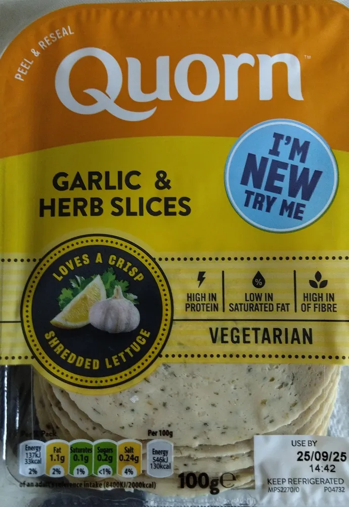 Quorn Garlic and Herb Slices