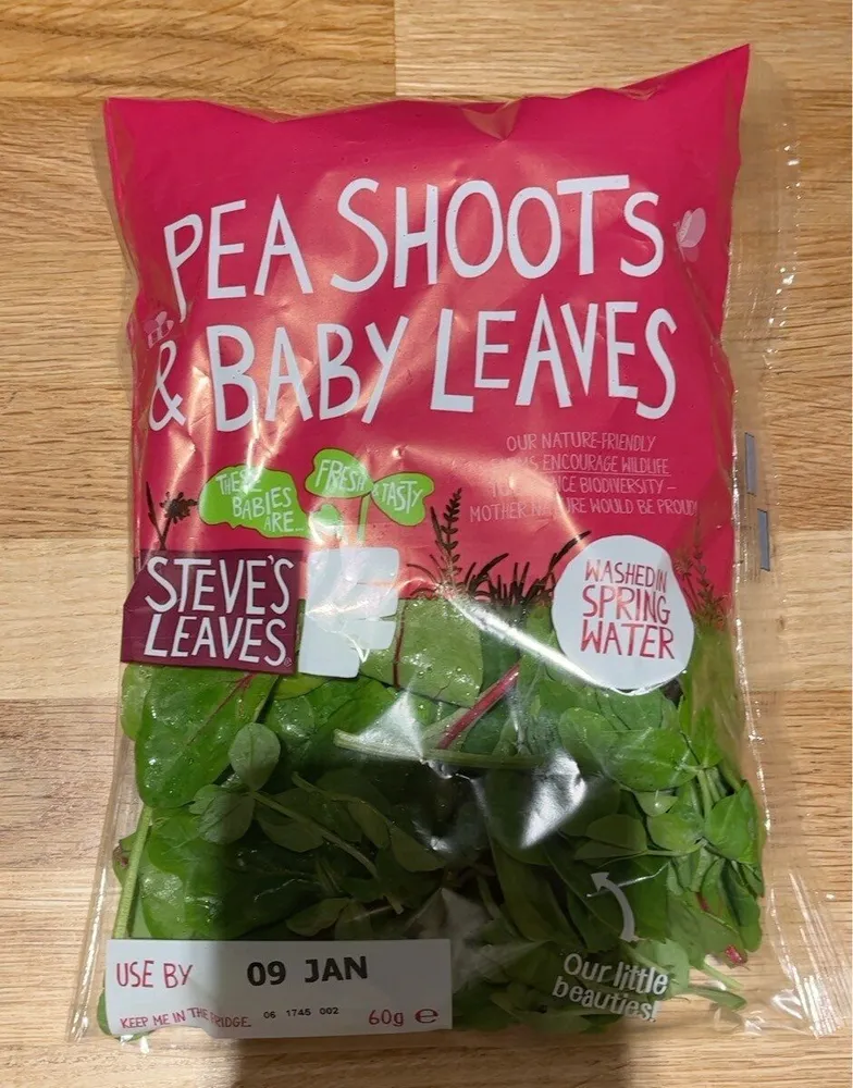 A MIX OF PEA SHOOTS, BABY SPINACH & BABY RED CHARD