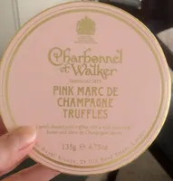 Pink marc de champagne truffles