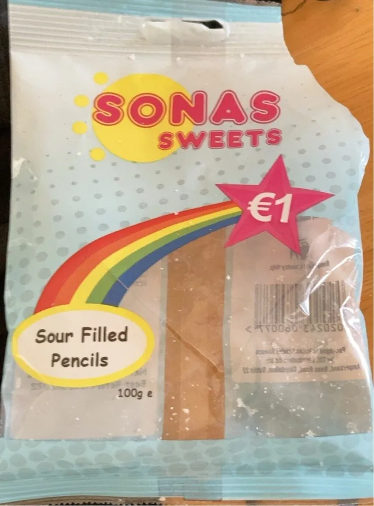 Sour filled pencils