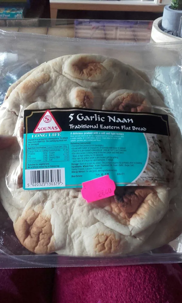 Sounas Garlic Naan Bread