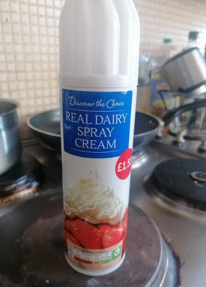 Real dairy spray cream