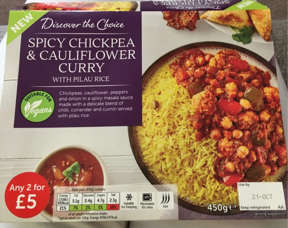 Spicy chickpea et cauliflower curry