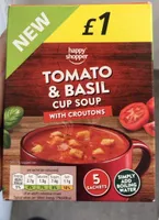 Tomato & basil cup soup with croutons