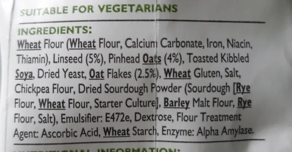 Oat and linseed bread mix