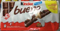 Kinder Bueno - Fines gaufrettes enrobées de chocolat au lait