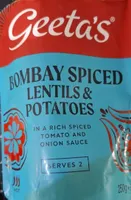 Bombay spices lentils and potatoes