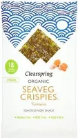 Organic Seaveg Crispies Turmeric Toasted Nori Snack 3 x