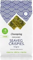 Organic Seaveg Crispies Original Toasted Nori Snack 3 x