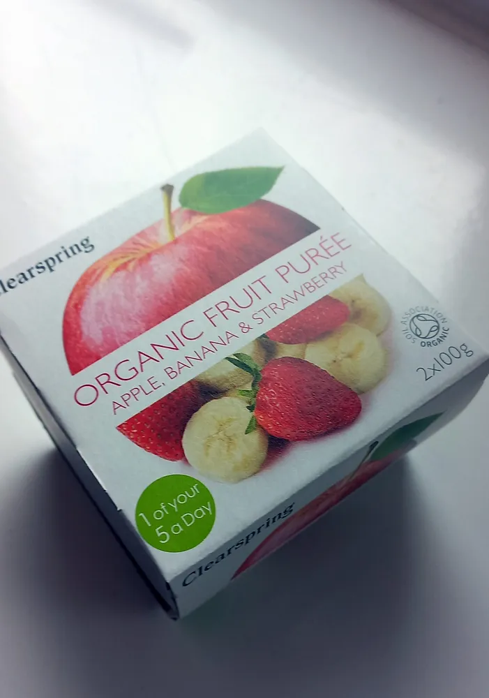 Organic fruit purée apple banana & strawberry