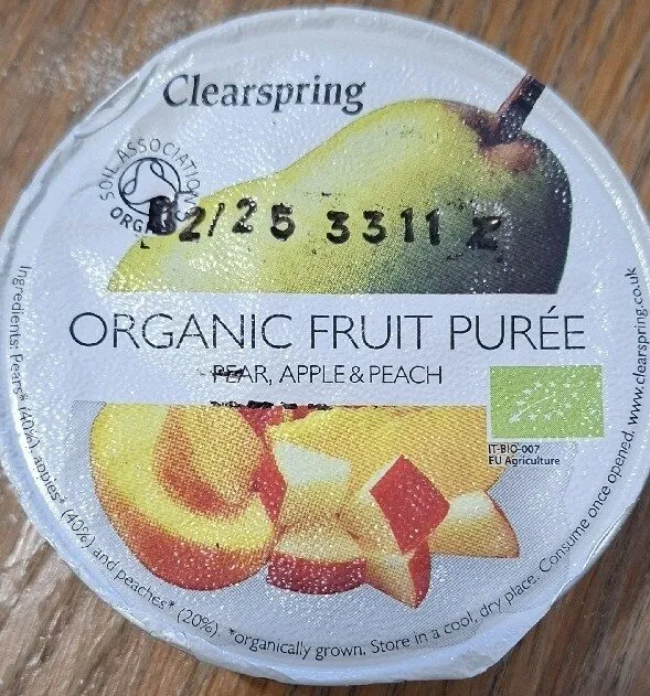 Pear, Apple & Peach Organic Fruit Puree