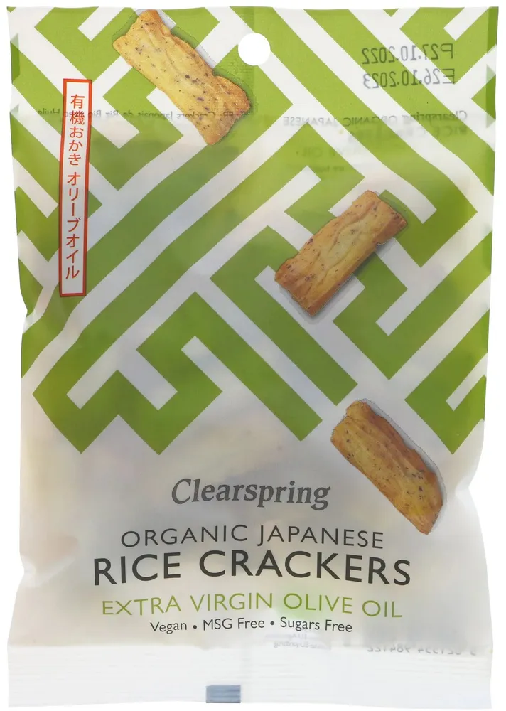 Organic Japanese Rice Crackers, Extra Virgin Olive Oil