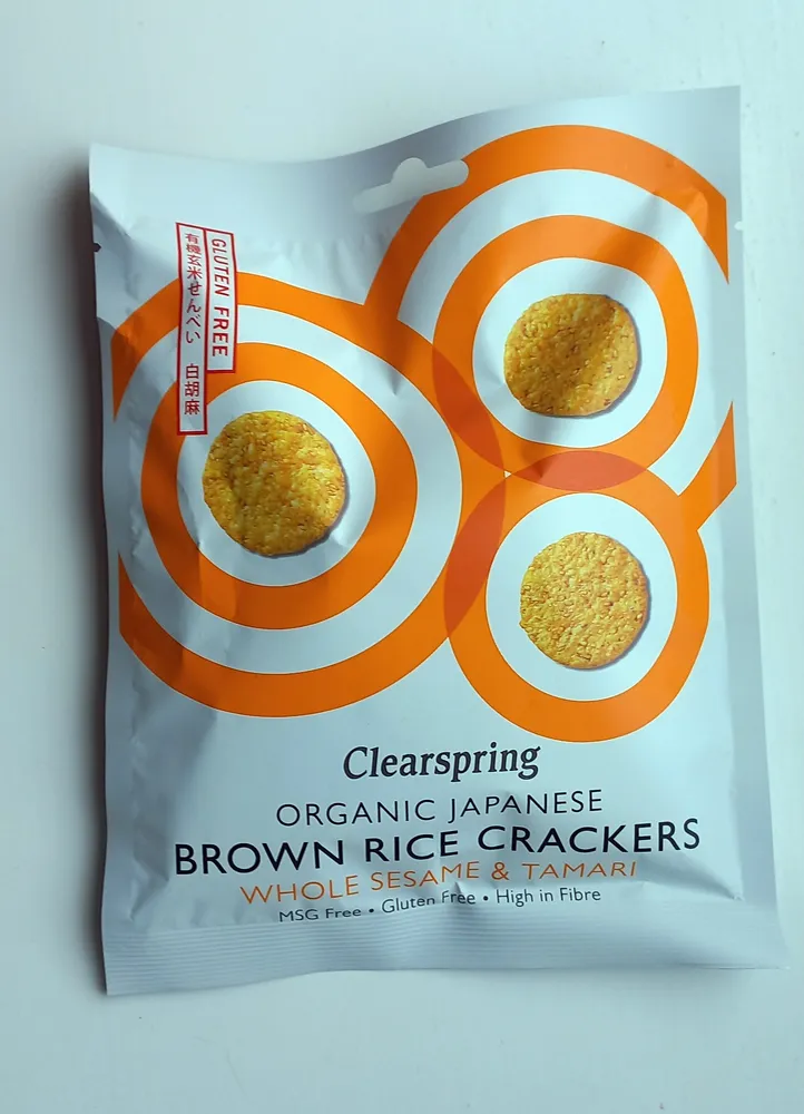 Brown rice crackers, whole sesame & tamari