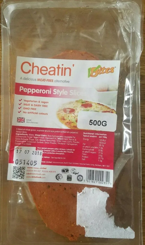 Meat Alternatives - Vegan - Cheatin Pepperoni Slices