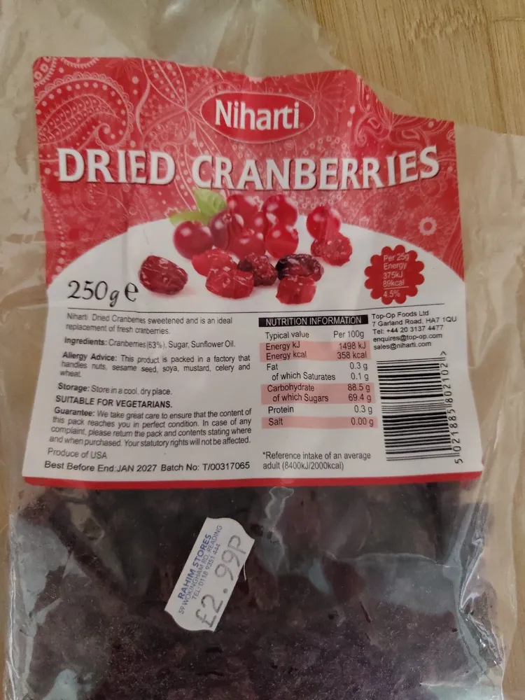 Dried Cranberries