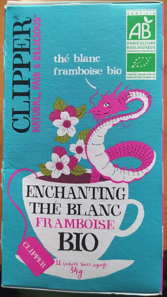 Clipper Thé blanc framboise Bio x 20 sachets