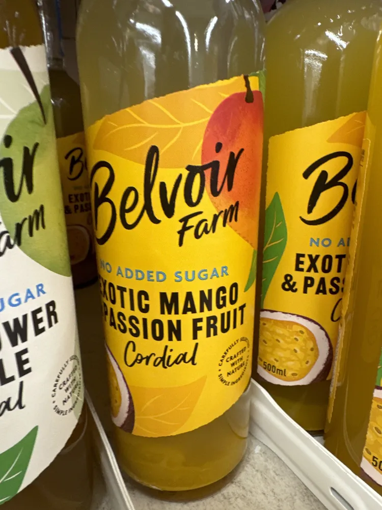 No Added Sugar Exotic Mango Passion Fruit Cordial