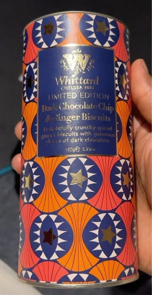 Dark chocolate chip & ginger biscuits