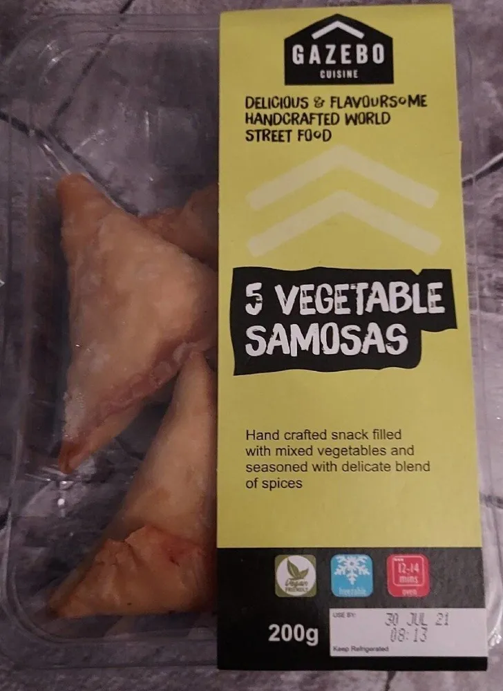 5 vegetable samosas