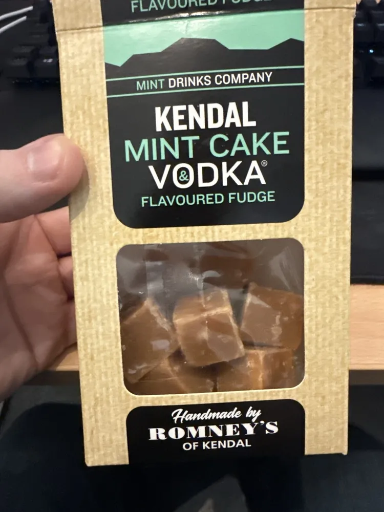 Kendal mint cake Vodka Flavoured Fudge