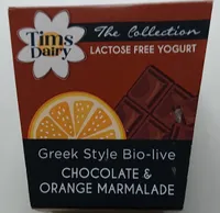 Greek Lactose free yogourt  chocolate &  orange marmelade