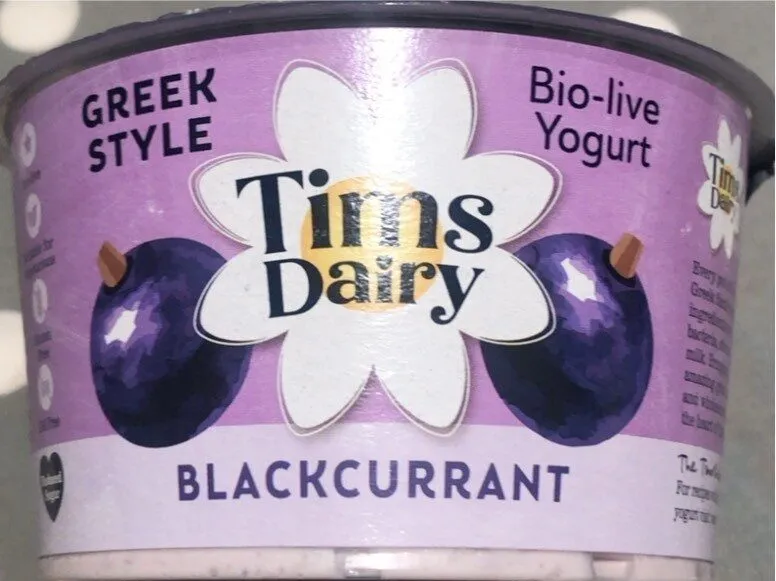 Greek style blackcurrent bio-live yogurt
