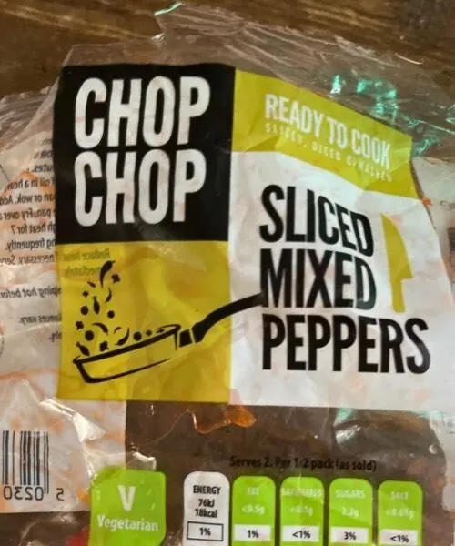 Chop shop sliced mixed peppers