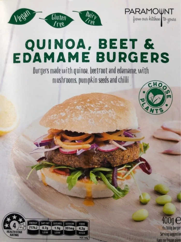 Quinoa beet & edamame burgers