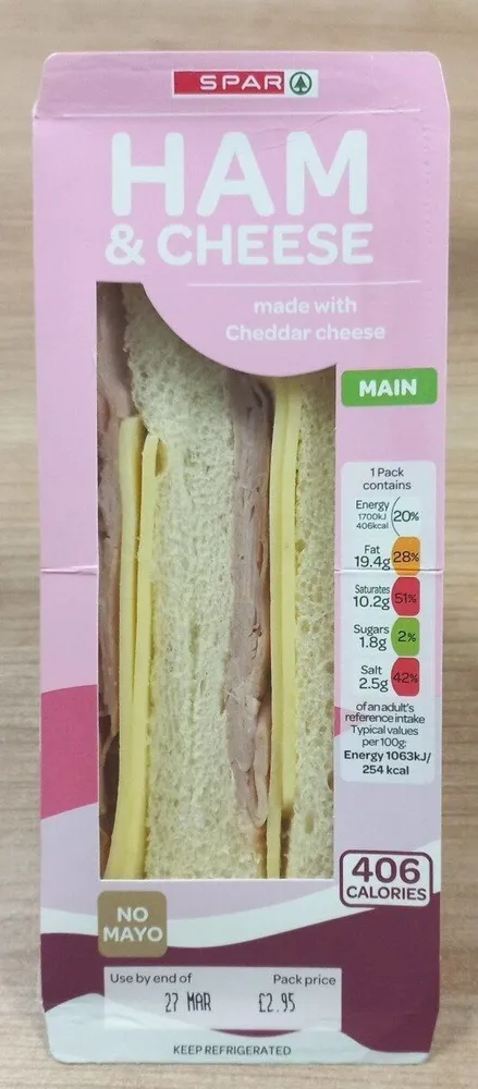 Ham and cheese sandwich