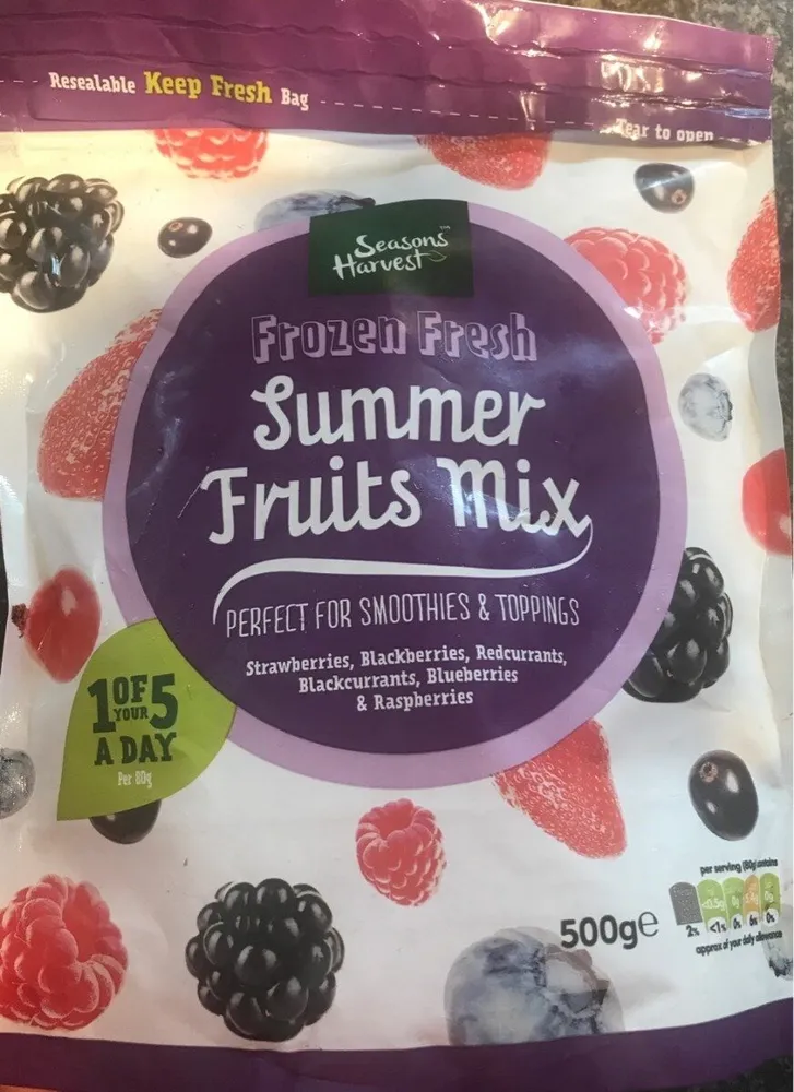 Frozen fresh summer fruits mix