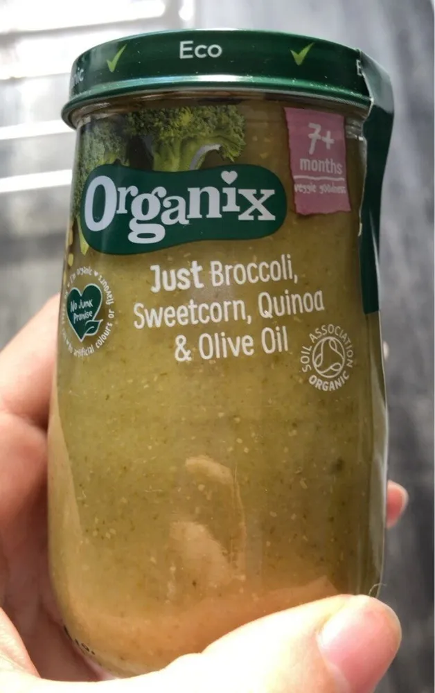 Broccoli, quinoa, sweetcorn and olive oil
