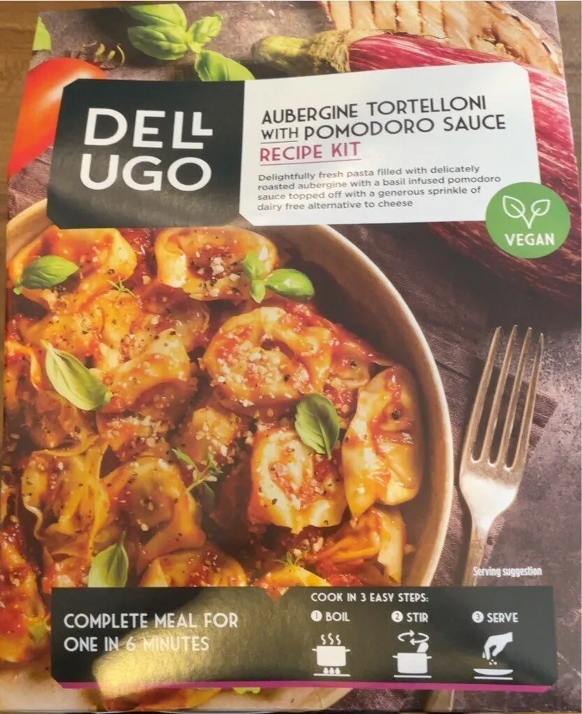 Aubergine tortelloni with pomodoro sauce recipe kit