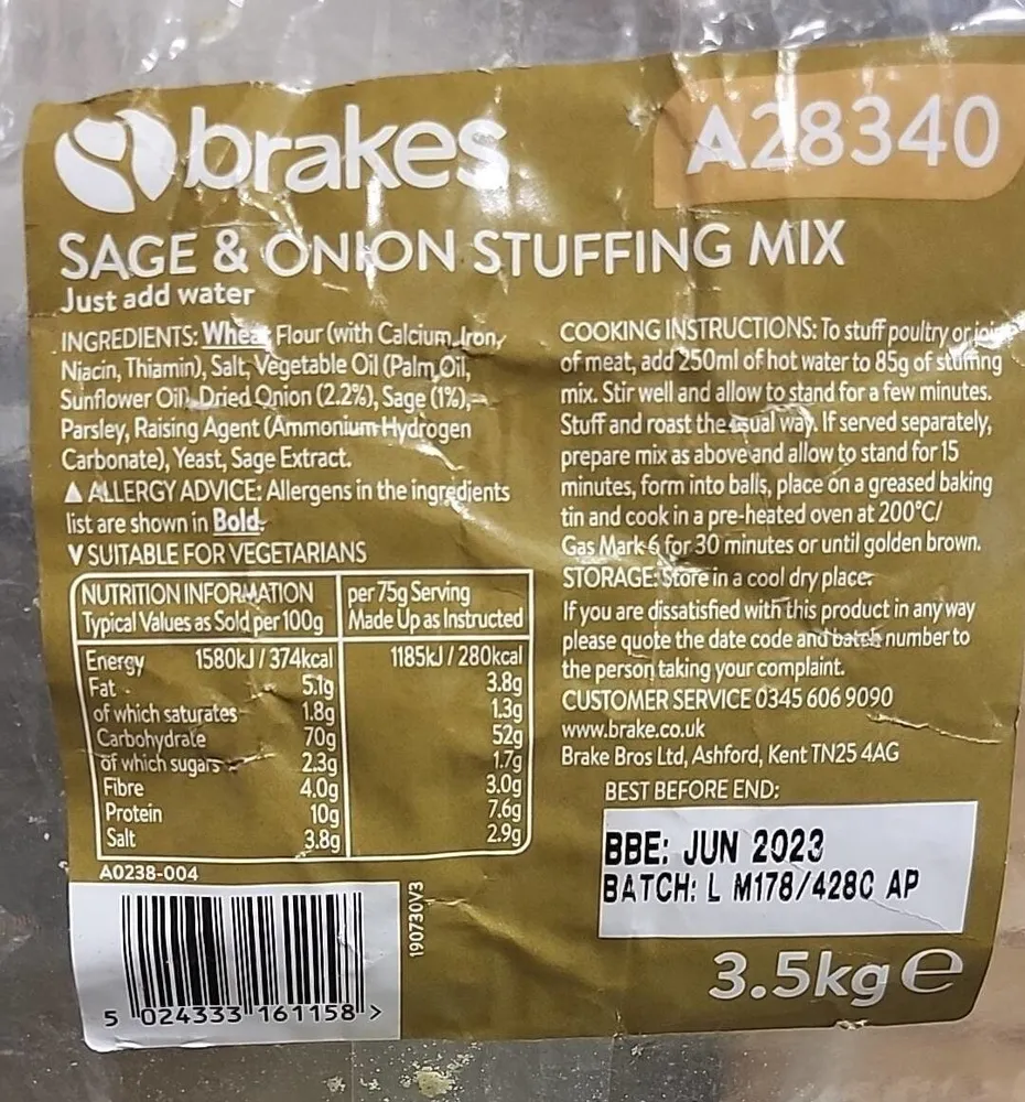 Sage onion stuffing mix