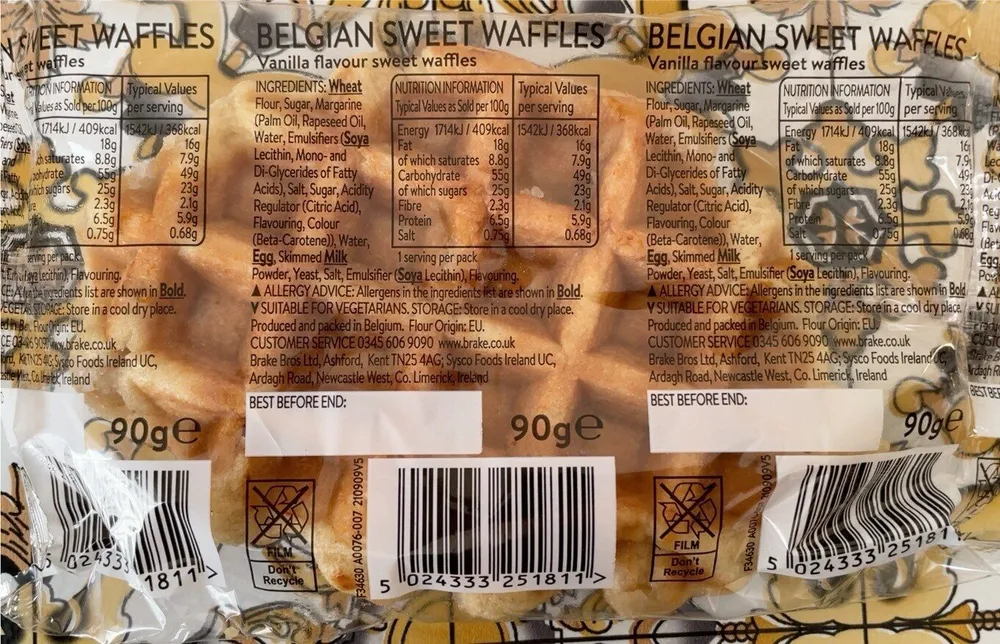 Belgian Sweet Waffles