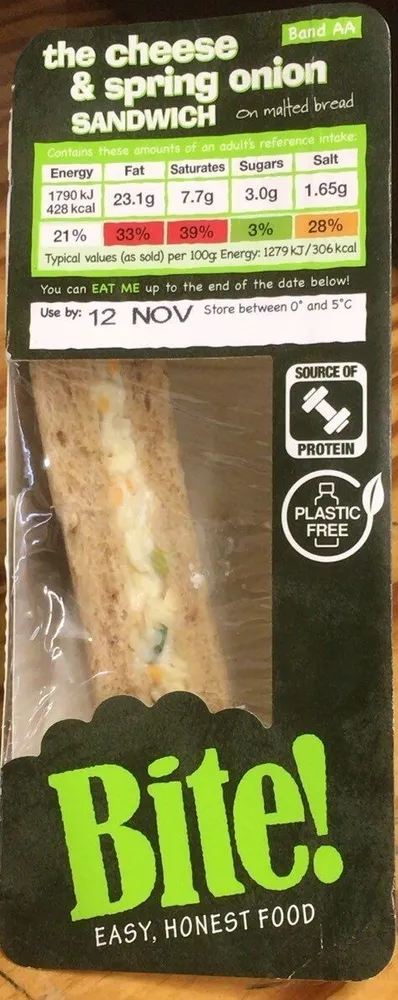The cheese and spring onion sandwich